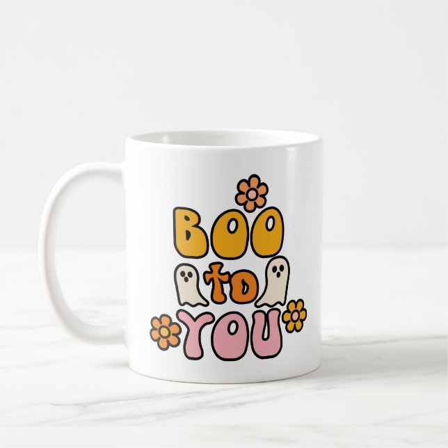 Boo till dig Cute Halloween Kaffemugg (Vänster)
