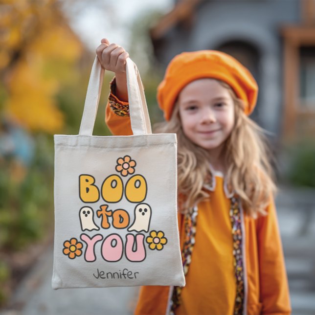 Boo till dig Personlig Halloween Tygkasse (Personalized Halloween Tote Bag)