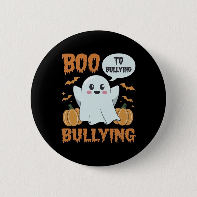 Boo till mobbning - Halloween Unity Day-märke Knapp (Framsida)