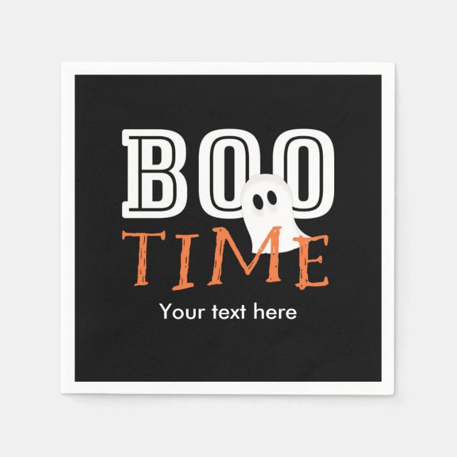 BOO TIME Halloween Ghost Party Napkins Pappersservett (Framsidan)