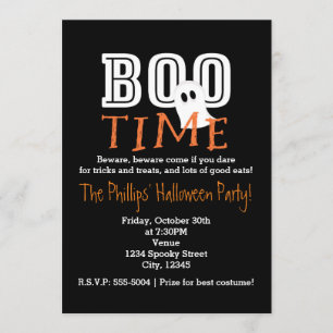 BOO TIME Halloween kostymfest inbjudan