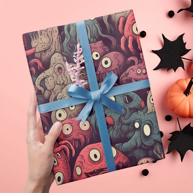 Boo tistilfullt Cute Spooky Öga Monster Halloween Presentpapper (Skapare uppladdad)