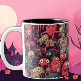 Boo tistilfullt Cute Spooky Öga Monster Halloween Två-Tonad Mugg