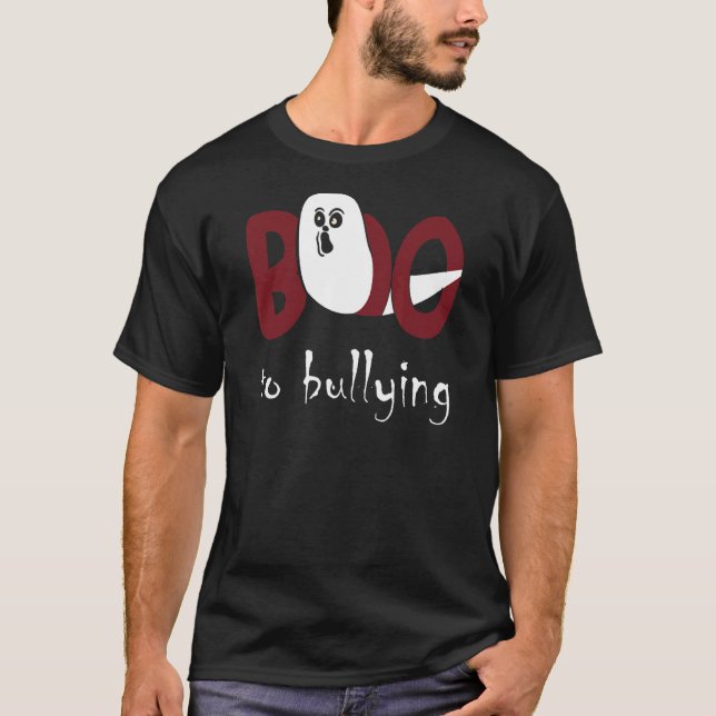 Boo to Bulling Ghost Pumpkin Orange Anti Bully Un T Shirt (Framsida)