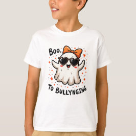 Boo to Bullying Cute Ghost Kärlek Shaped Sunglass T Shirt