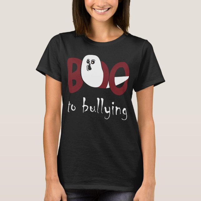 Boo to Bullying Spooky Ghost Halloween T Shirt (Framsida)