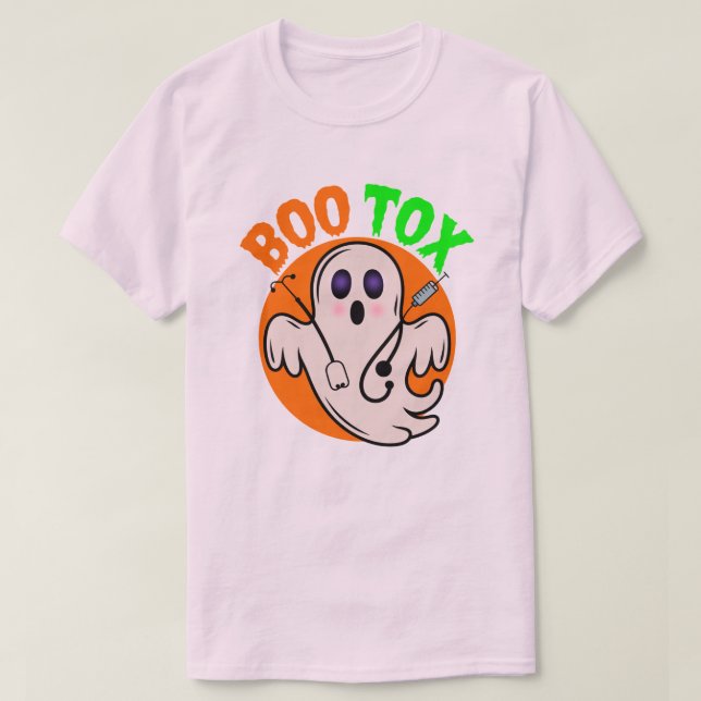 Boo Tox Nurse Ghost Halloween Medical Ghost Art T Shirt (Design framsida)