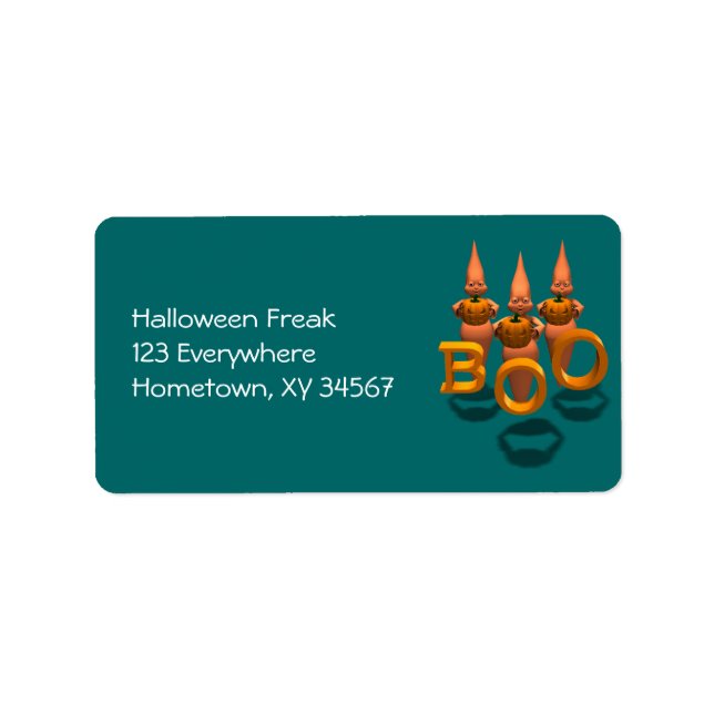 Boo! Tre Cute Ghosties Adressetikett (Framsidan)