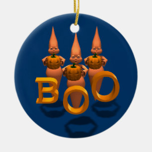 Boo! Tre Cute Ghosties Julgransprydnad Keramik