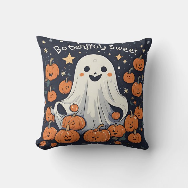 Boo-tröttsamt Sweet Ghost & Pumpkin Dekorativ kudd Kudde (Framsida)
