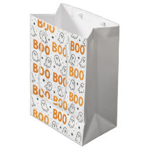 BOO Typography Playful White Spöken Halloween
