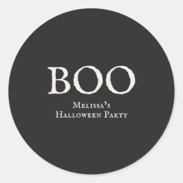 Boo Vintage Halloweenfest Svart Runt Klistermärke
