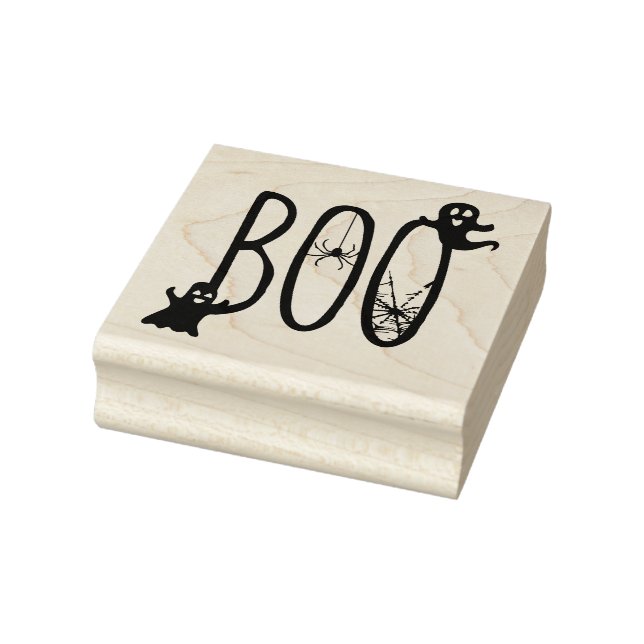 Boo Whimsical Kuslig Spök- & Spindel-Halloween Stämpel (Stämpel)