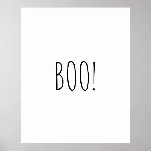 Boo white pooky typography minimalist Halloween Poster (Framsidan)