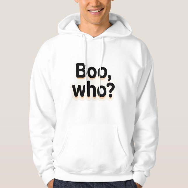 Boo-Who? Cute Halloween Typography Designs Hoodie (Framsida)