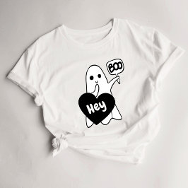 Boo Women's Cute Ghost Halloween T Shirt