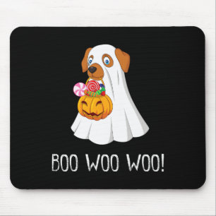 Boo Woo Roligt Cute Halloween Ghost Hund Women Tee Musmatta