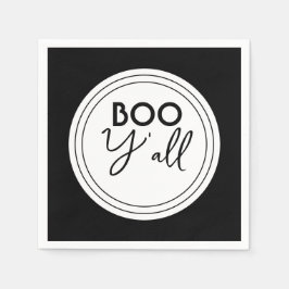 Boo Y’all Black and White Halloween Party Design Pappersservett