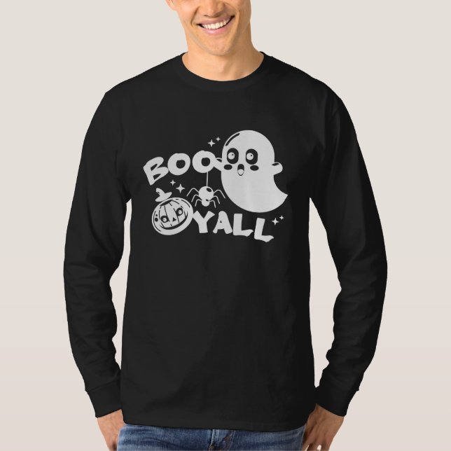 Boo Y all  Halloween Ghost Costume T Shirt (Framsida)