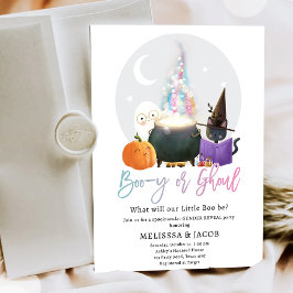 Boo-y eller Ghoul Boy Halloween Gender Reveal Inbjudningar