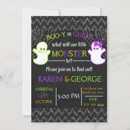 Boo-y eller Ghoul Halloween Gender Reveal Inbjudan