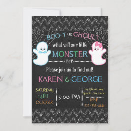Boo-y eller Ghoul Halloween Gender Reveal Inbjudan