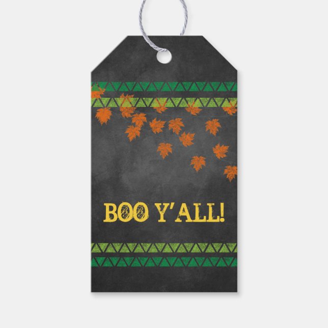 BOO Y Y'ALL Fall Family Friendly Southern Hallowee Presentetikett (Framsidan)