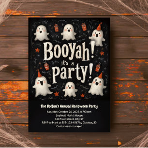 Boo Ya Halloween Cute Spöken Booyah Costume Party Inbjudningar