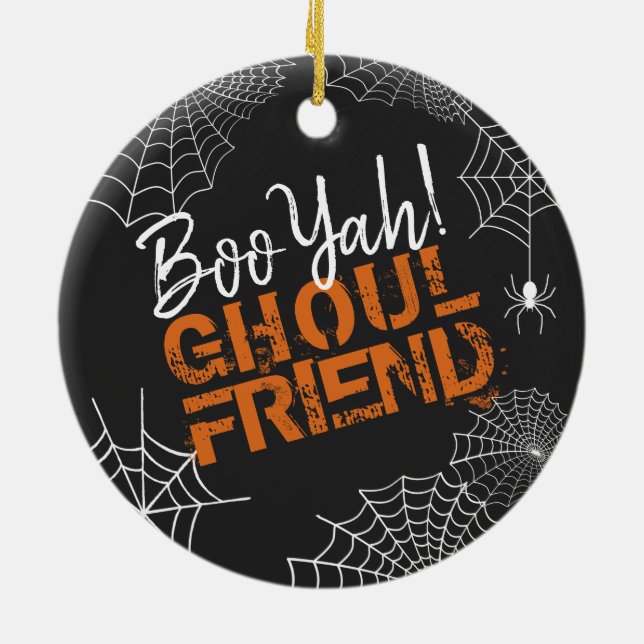 Boo Yah Ghoul Friend Halloween ID684 Julgransprydnad Keramik (Baksidan)