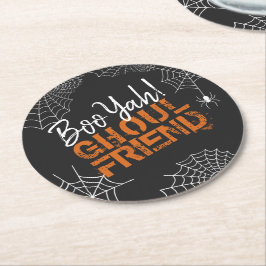 Boo Yah Ghoul Friend Halloween ID684 Underlägg Papper Rund