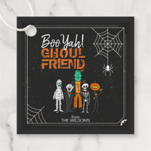 Boo Yah Ghoul Friend Halloween Monsters ID684 Gåvor Etiketter