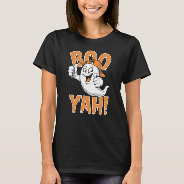 Boo Yah Lycklig Ghost T Shirt (Framsida)