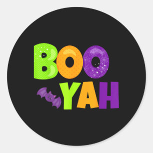 Boo-Yah Roligt Halloween Runt Klistermärke