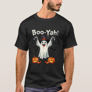 Boo Yah Spooky Gamer Ghost med Controller Hallowed T Shirt
