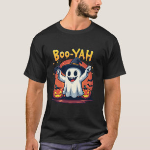 Boo Yah Spooky Gamer Ghost med Controller Hallowed T Shirt