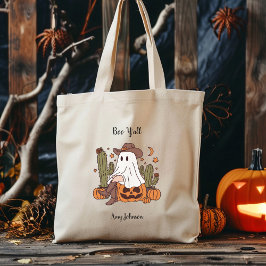 Boo Y'all Anpassningsbar Halloween Western Tote Ba Tygkasse