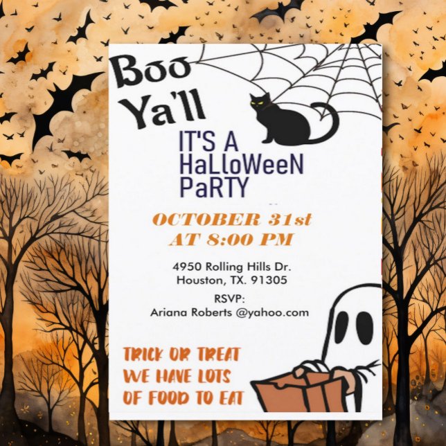 Boo Y'All Cute Barn Halloween fest Inbjudningar (Skapare uppladdad)