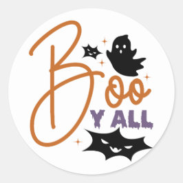 Boo Y'all Halloween Sticker Design Runt Klistermärke