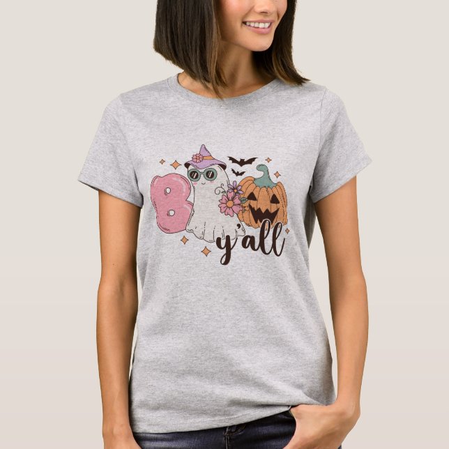 Boo Y'All Halloween T Shirt (Framsida)