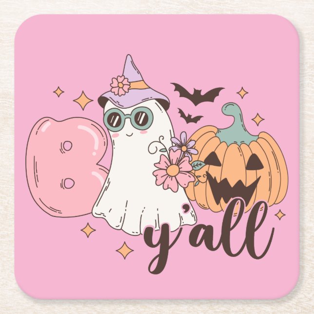 Boo Y'All Halloween Underlägg Papper Kvadrat (Framsidan)