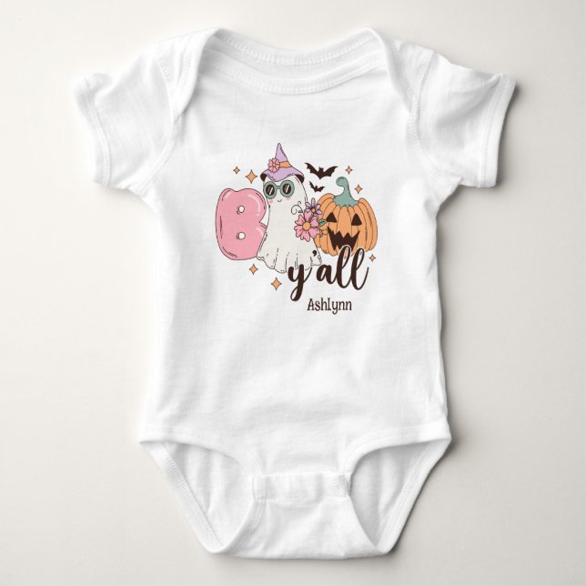 Boo Y'all Personlig Halloween T Shirt (Framsida)