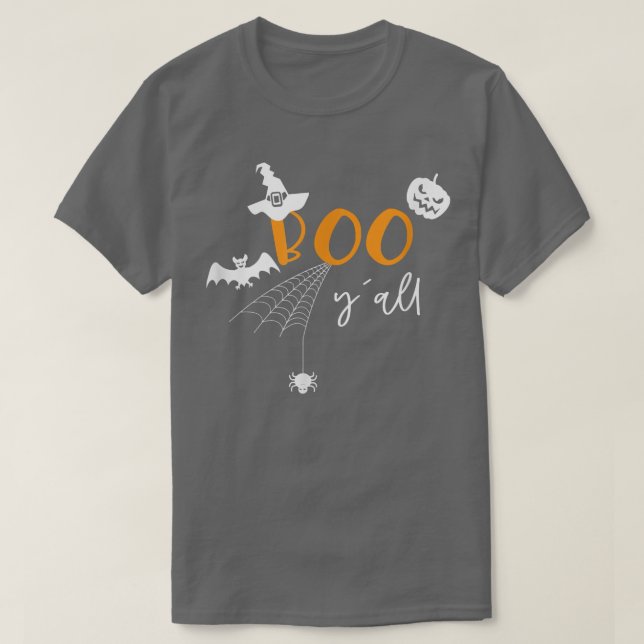 Boo Y'all Pumpkin Spöken Scary Witch Funny Hallowe T Shirt (Design framsida)