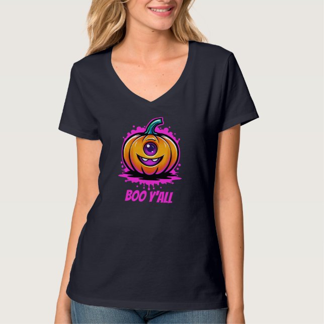 Boo Y'All, snyggt halloween-design T Shirt (Framsida)