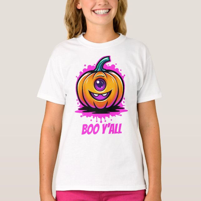 Boo Y'All, snyggt halloween-design T Shirt (Framsida)