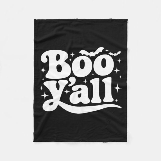 Boo Y'all Southern Retro Halloween Quote Saying Ba Fleecefilt (Framsidan)
