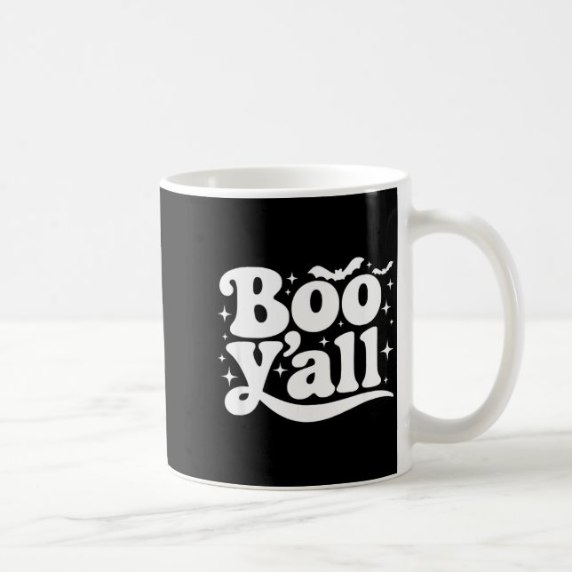 Boo Y'all Southern Retro Halloween Quote Saying Ba Kaffemugg (Höger)