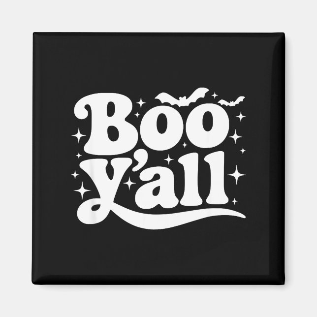 Boo Y'all Southern Retro Halloween Quote Saying Ba Magnet (Framsidan)