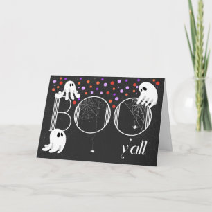 BOO Yall Spöken Polka dots och Spiders Halloween Helgkort