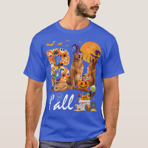 Boo Y'all Three Golden Retriever Hundar Halloween T Shirt