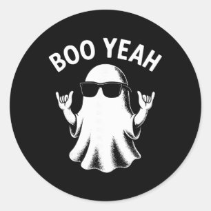 Boo Yeah Spök Sungles Shaka Tecken Halloween Surfa Runt Klistermärke